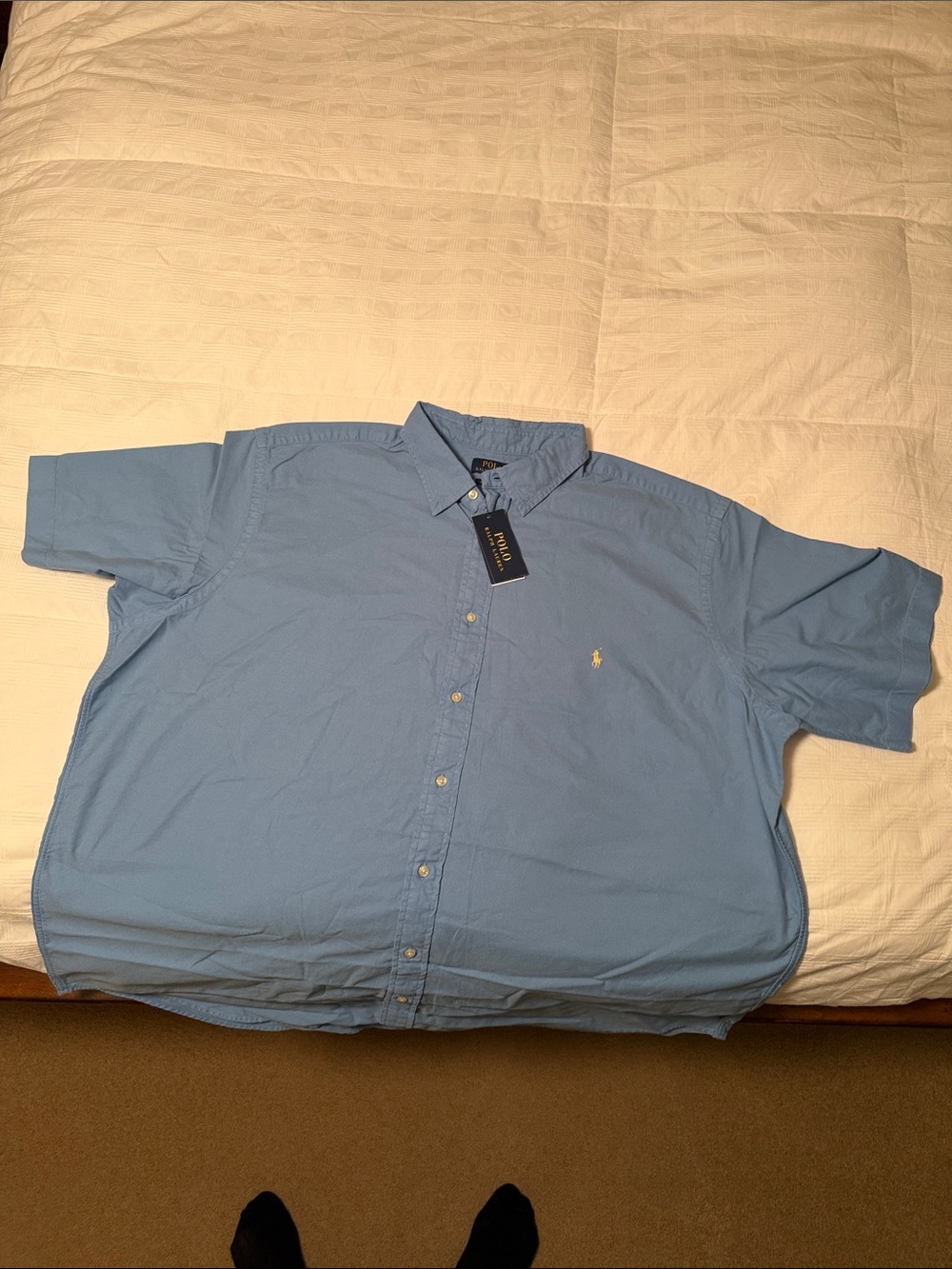 Polo by Ralph Lauren Sky Blue Short-Sleeve Button-Down Oxford Shirt